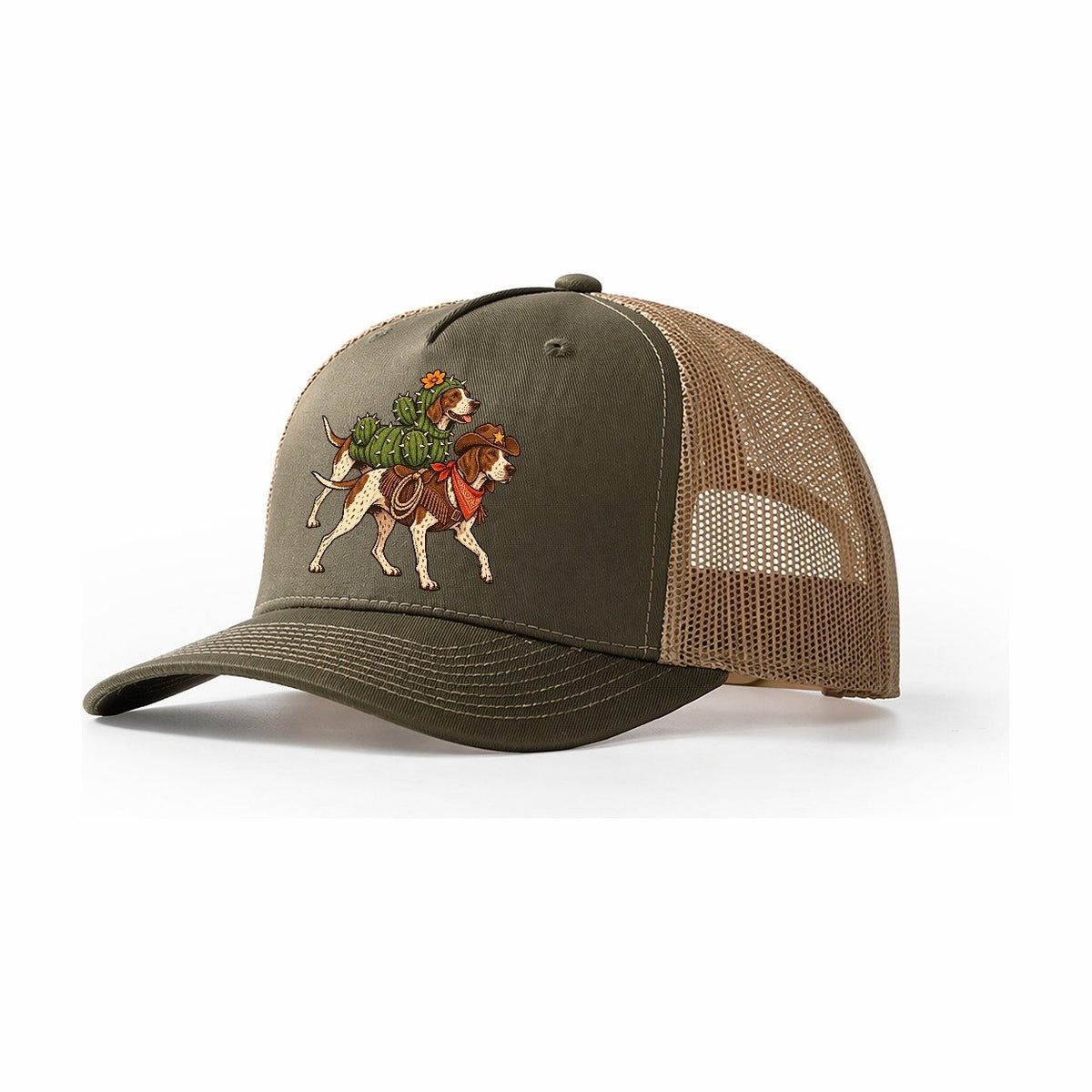 2 Pointers In Halloween Costumes Hdp 38 Parade Lineup Halloween Dog Parade Trucker Hat – Olive Khaki