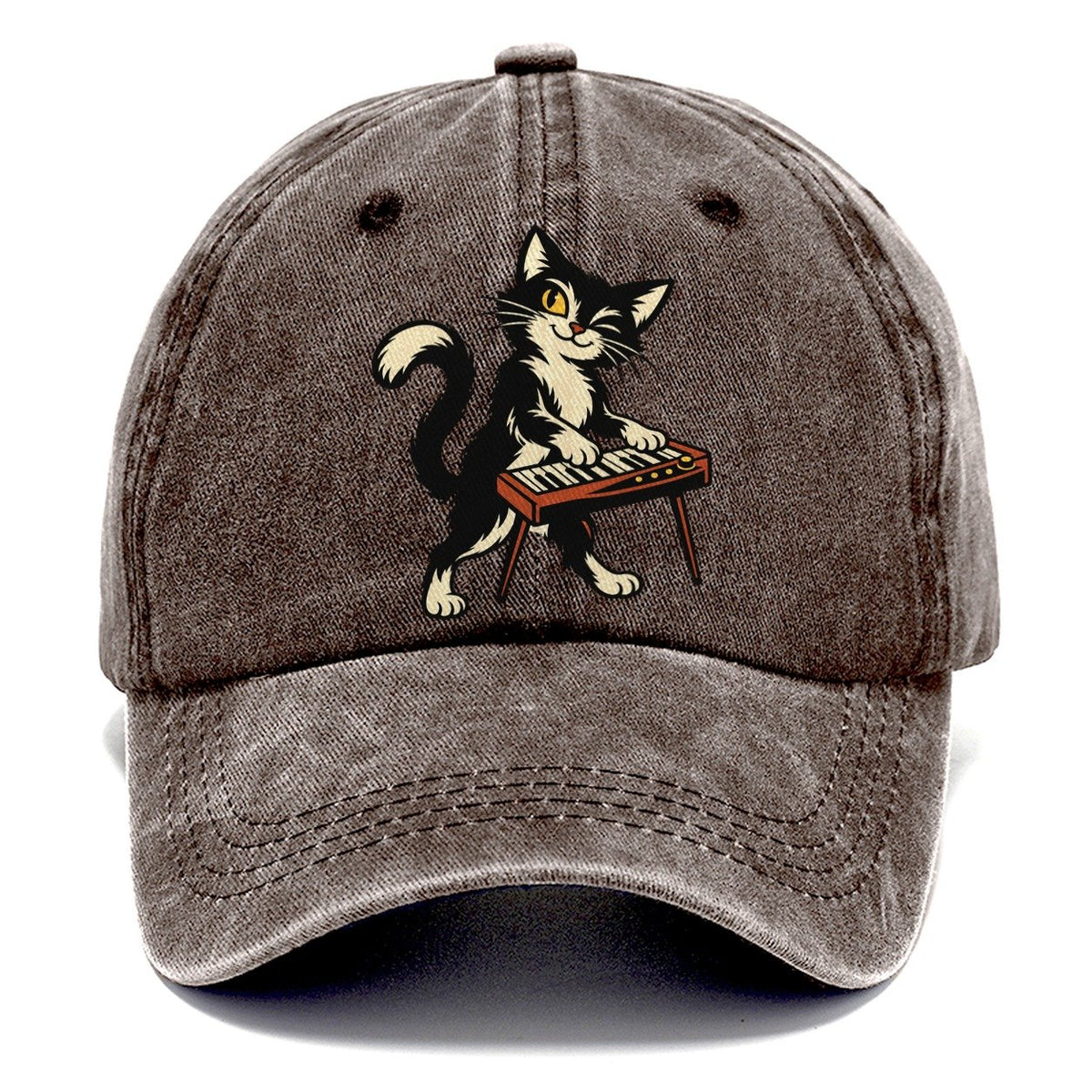 Black Cat Night Pianist Sundown Familiars Classic Cap – Brown