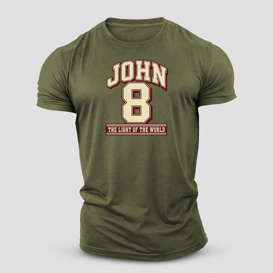 John 8 Varsity Chapel Varsity Cotton T-Shirt – Army Green