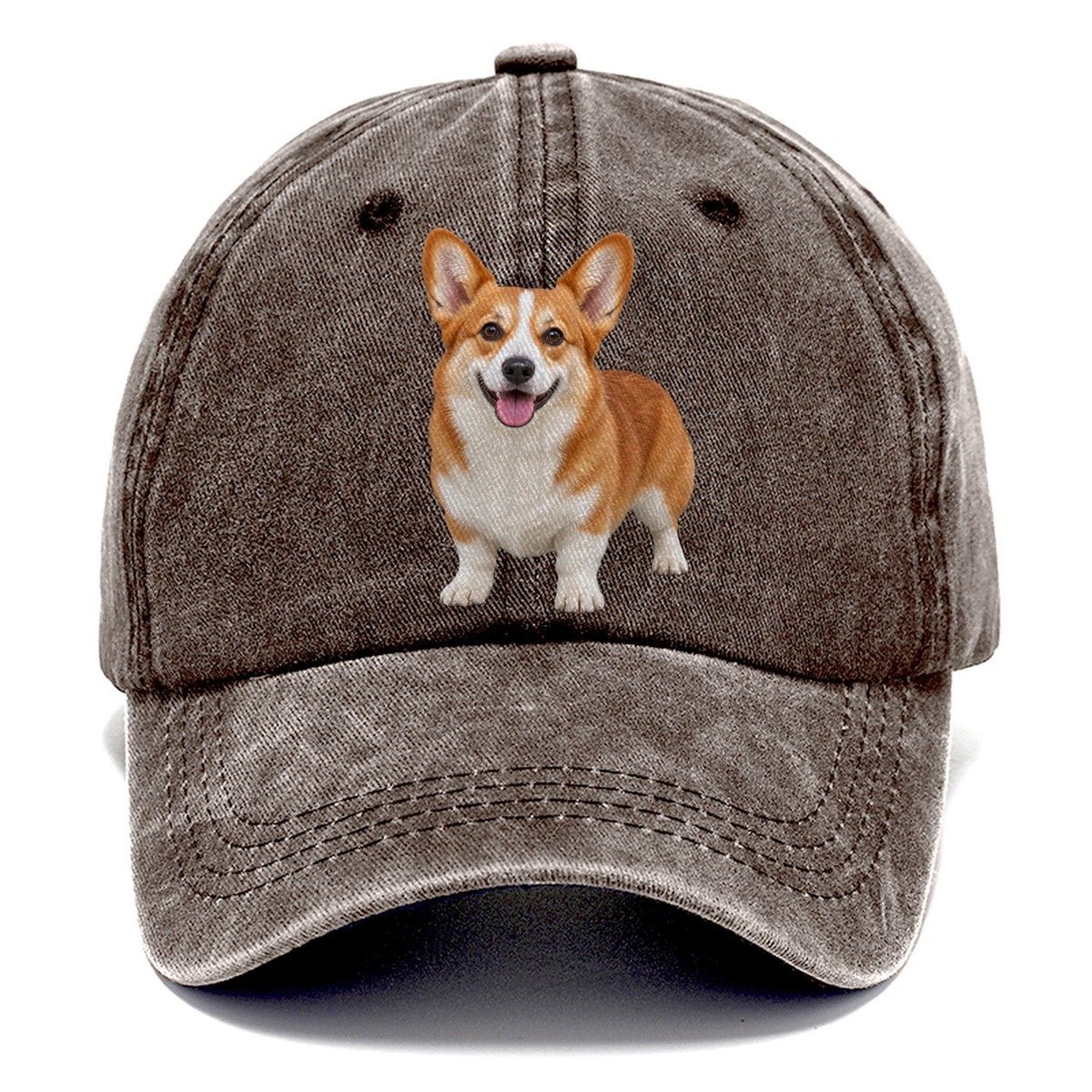 Pembroke Welsh Corgi Standing Front Facing Top Breeds Classic Cap – Brown