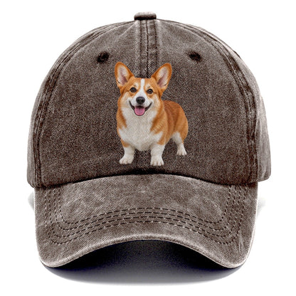 Pembroke Welsh Corgi Standing Front Facing Top Breeds Classic Cap – Brown