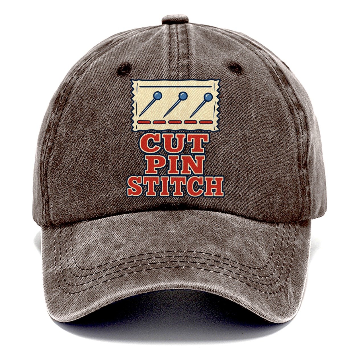 Cut Pin Stitch Sewing And Quilting Classic Cap – Brown
