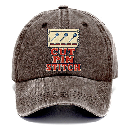 Cut Pin Stitch Sewing And Quilting Classic Cap – Brown