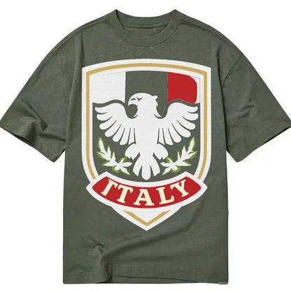 Italy Tricolor Logo Classic T-shirt – Army Green