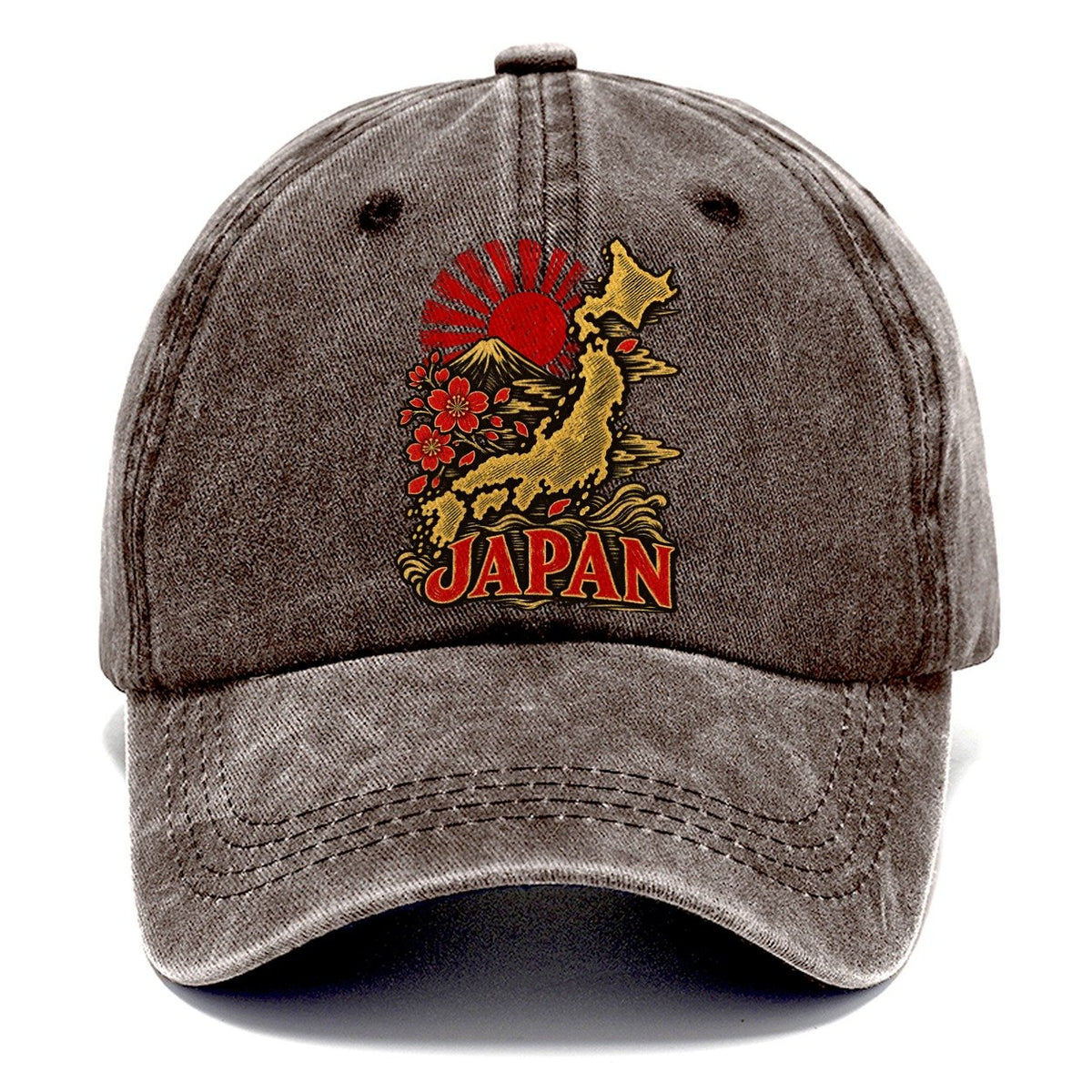 JAPAN Mount Fuji Sakura Map Classic Cap – Brown