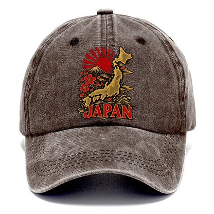 JAPAN Mount Fuji Sakura Map Classic Cap – Brown