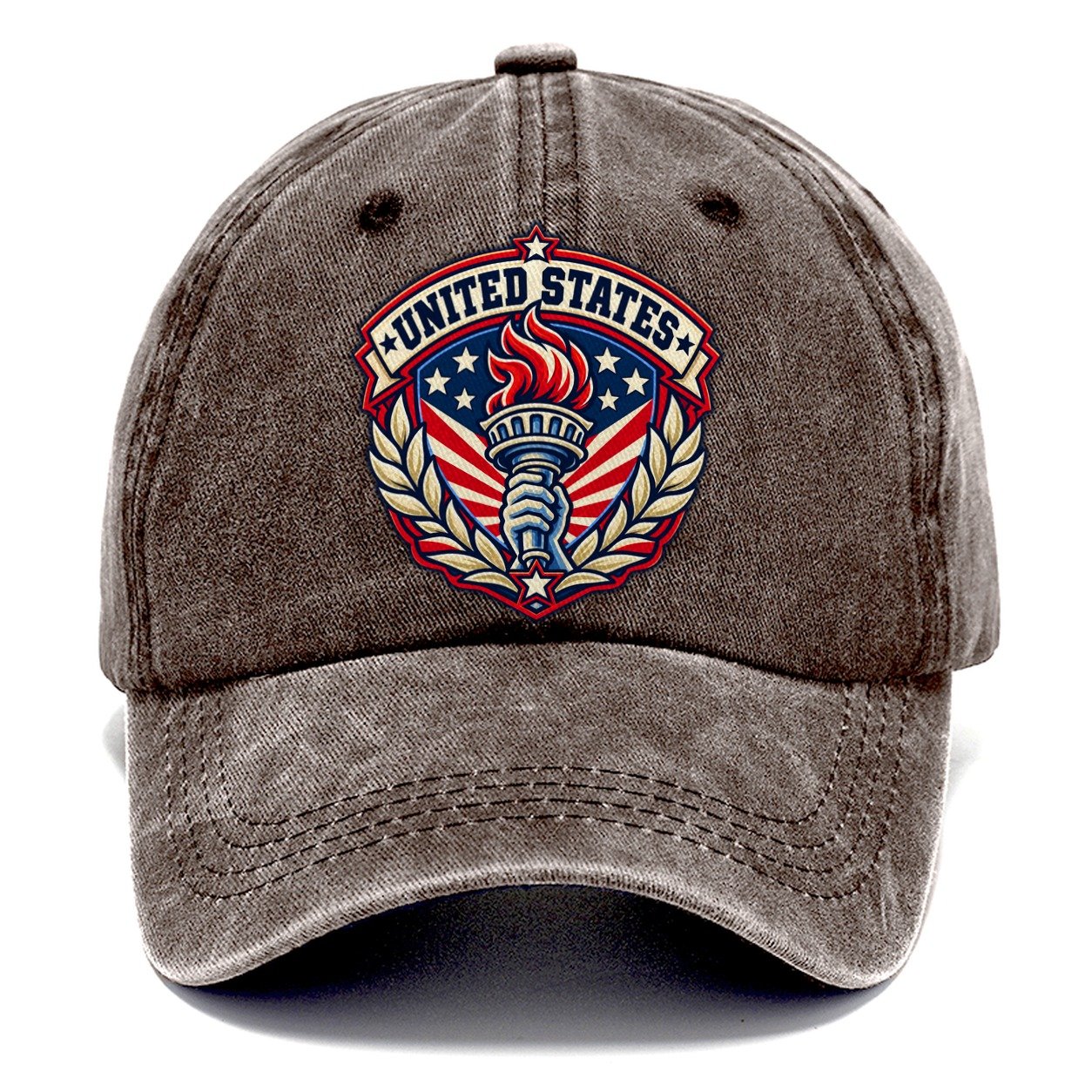United States Retro Badge Country Logos Classic Cap – Brown
