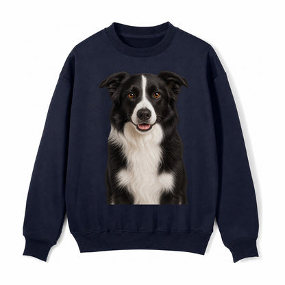 Border Collie Intelligent Companion Fleece Sweatshirt – Navy Blue