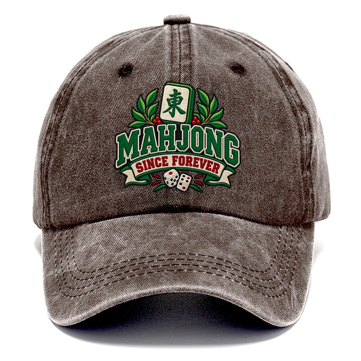 Mahjong Since Forever Mahjong Game Night Classic Cap – Brown