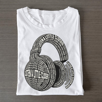 Earcup Echo Phrase Silhouette Classic T-shirt – White