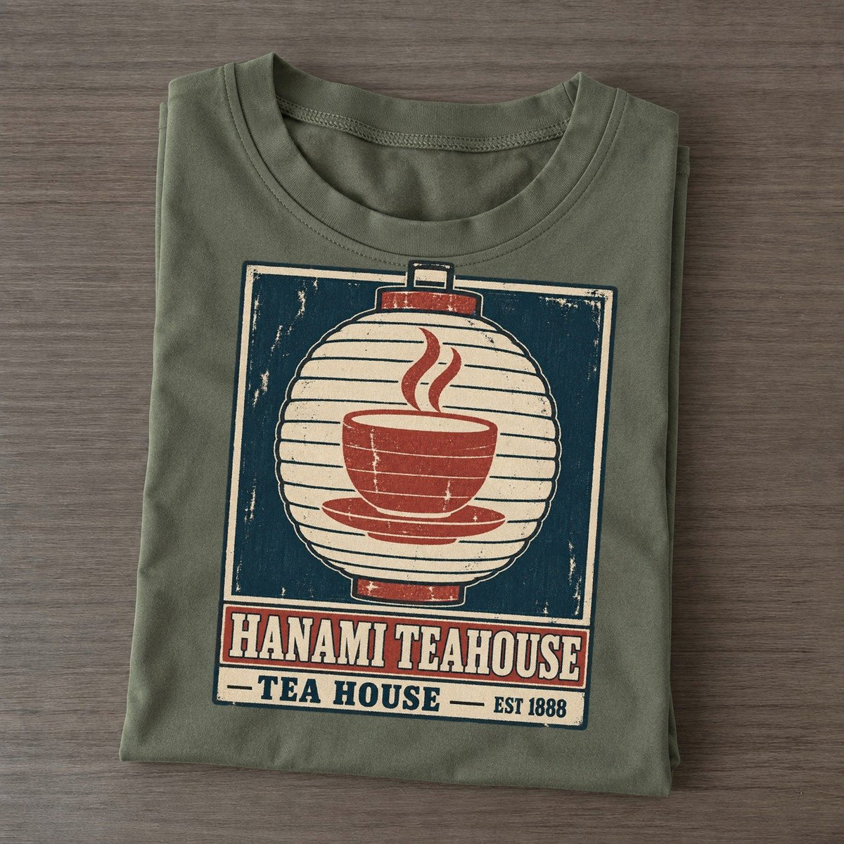 Hanami Tea House Noren Trade Co Classic T-shirt – Army Green