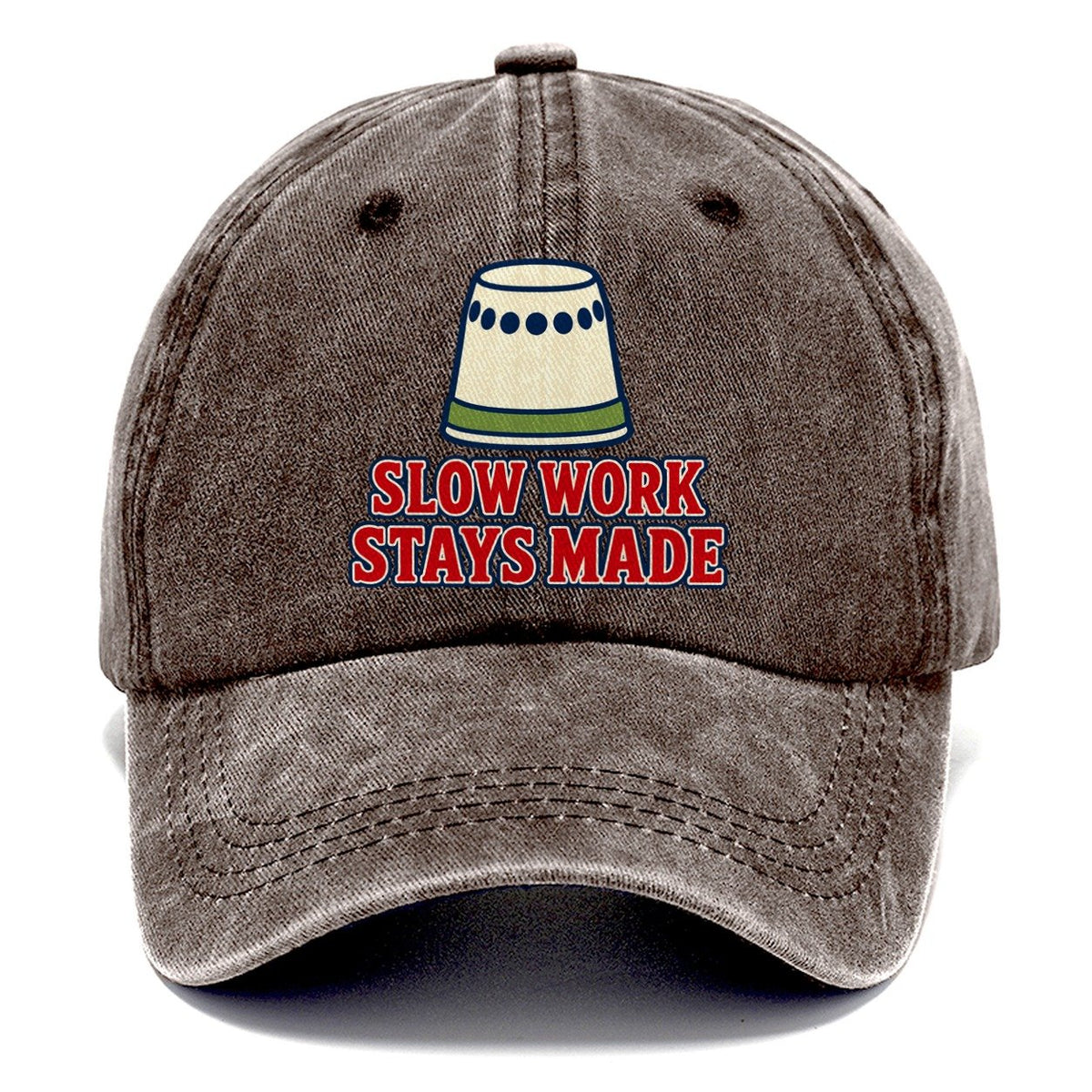 Slow Work Stays Made And Needlework Classic Cap – Brown
