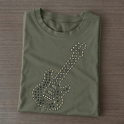 Electric Guitar Neck Classic T-shirt – Army Green