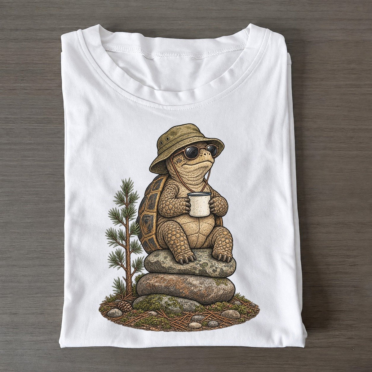 Tortoise Slow Roast Slow Camp Club Classic T-shirt – White