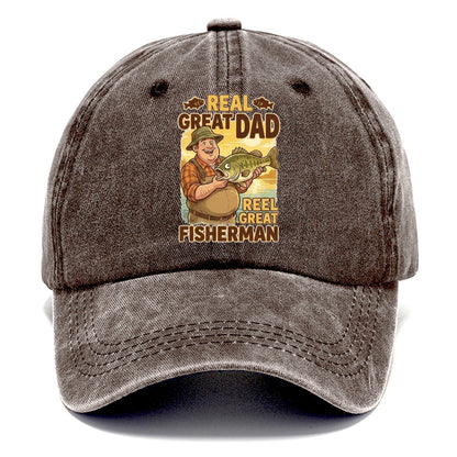 Real Great Dad Reel Great Fisherman Classic Cap – Brown