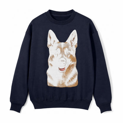 German Shepherd Portrait Fleece Sweatshirt – Navy Blue