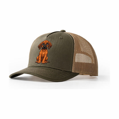 Rhodesian Ridgeback Sitting Sweetheart Trucker Hat – Olive Khaki
