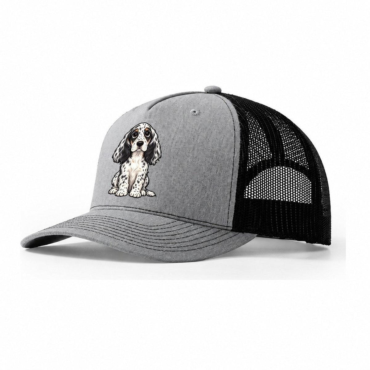 English Setter Sitting Sweetheart Trucker Hat – Sport Grey Black