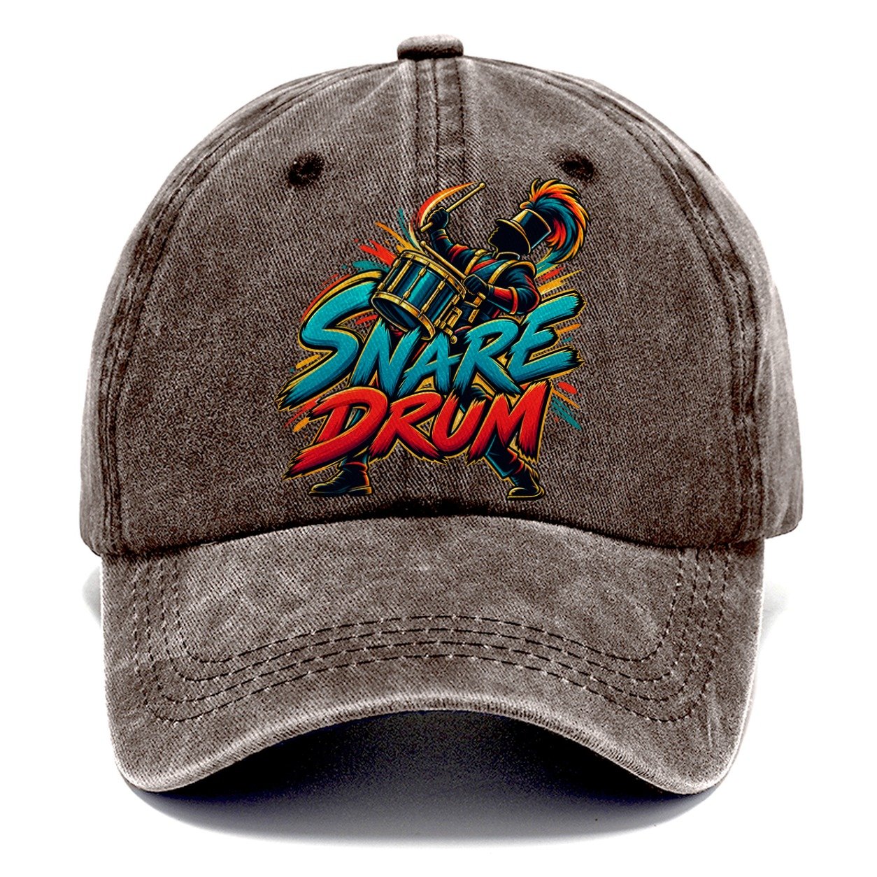 Snare Drum Wordmark Music Instruments Classic Cap – Brown