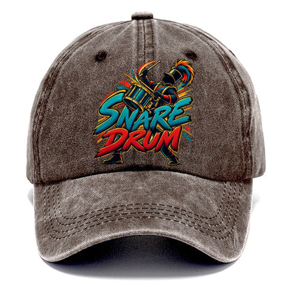 Snare Drum Wordmark Music Instruments Classic Cap – Brown