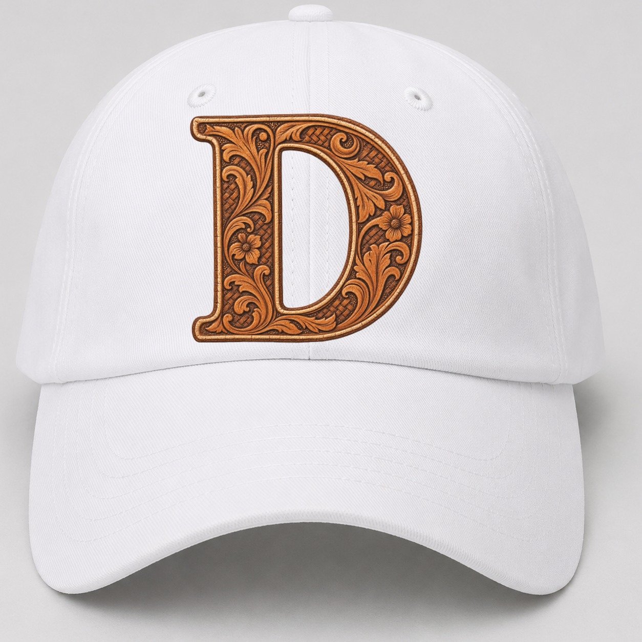 Tooled Leather D Monogram Baseball Cap – White