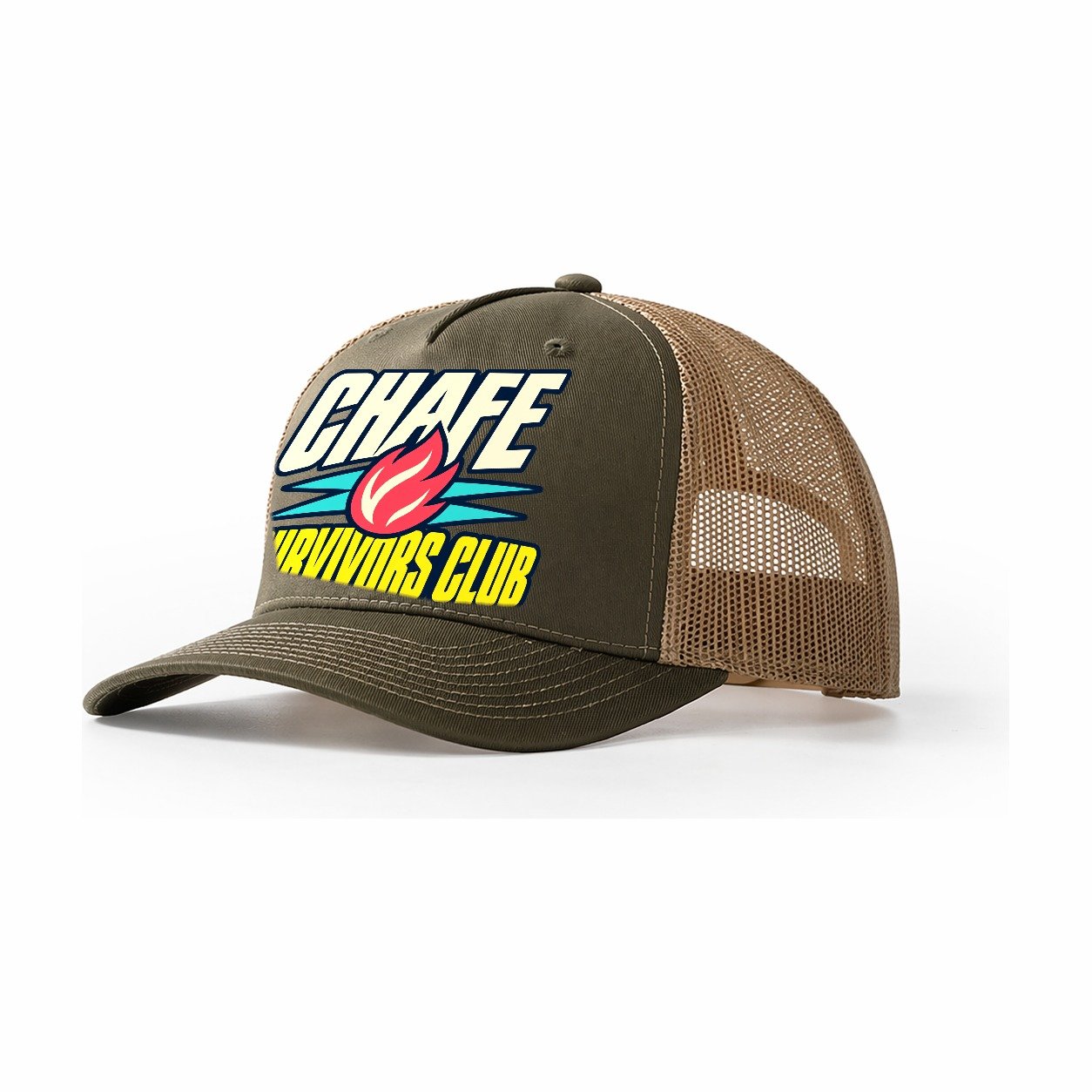 Chafe Survivors Club 90S Running Clubs Trucker Hat – Olive Khaki