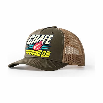 Chafe Survivors Club 90S Running Clubs Trucker Hat – Olive Khaki