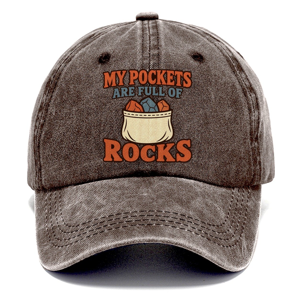 Overfilled Rock Pockets Rocks And Minerals Classic Cap – Brown