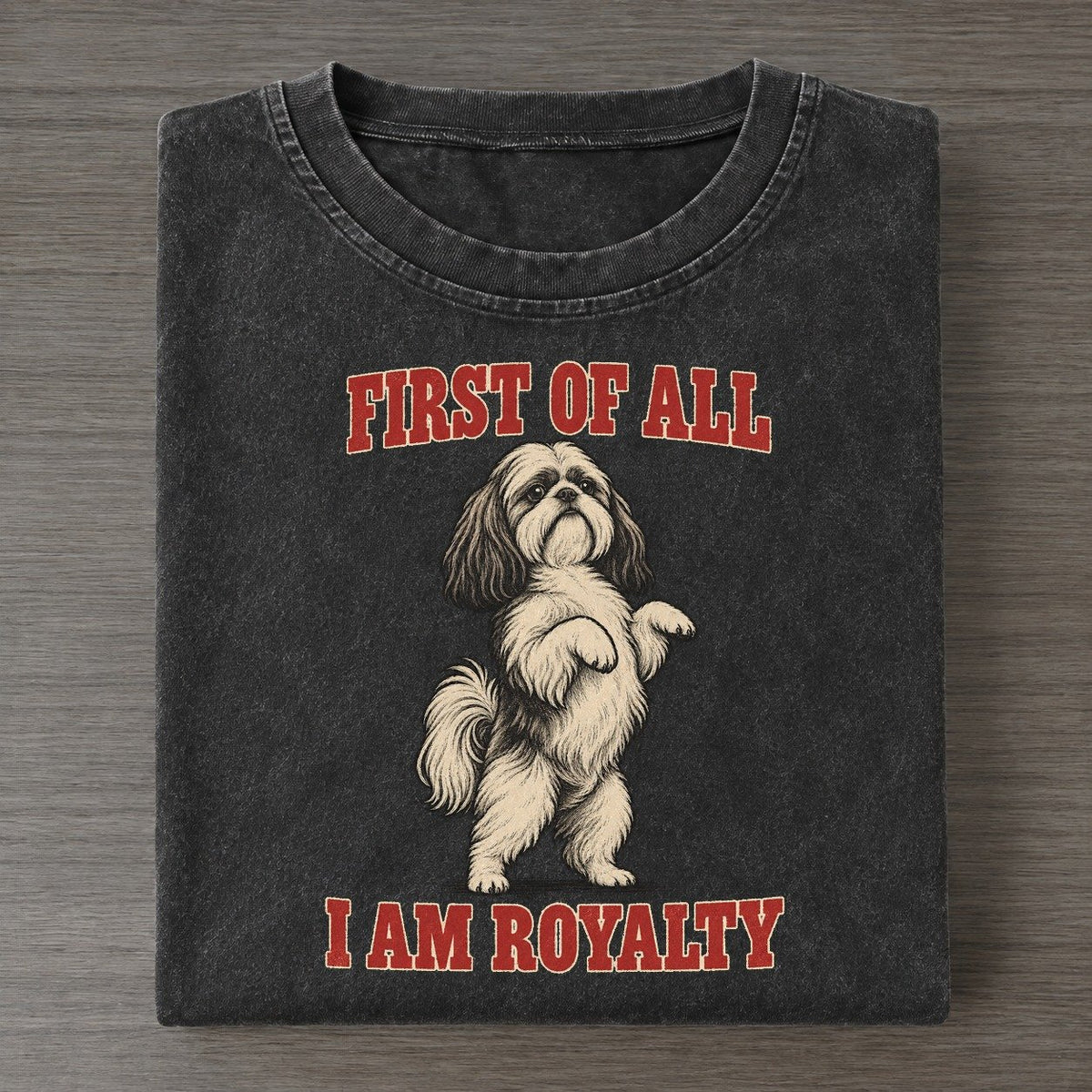Shih Tzu Dog Declarations Vintage T-shirt – Black