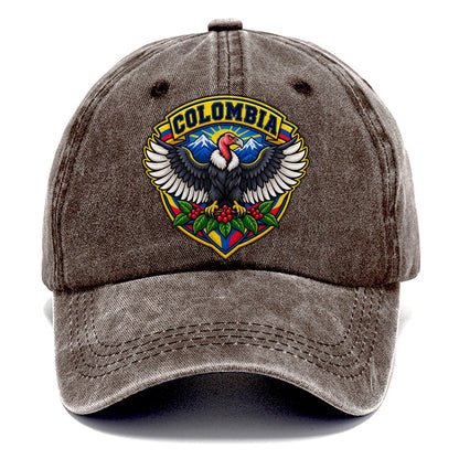 Colombia Retro Badge Country Logos Classic Cap – Brown