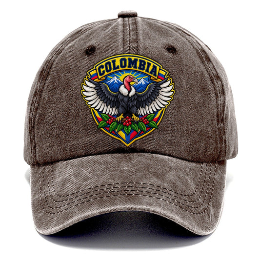 Colombia Retro Badge Country Logos Classic Cap – Brown