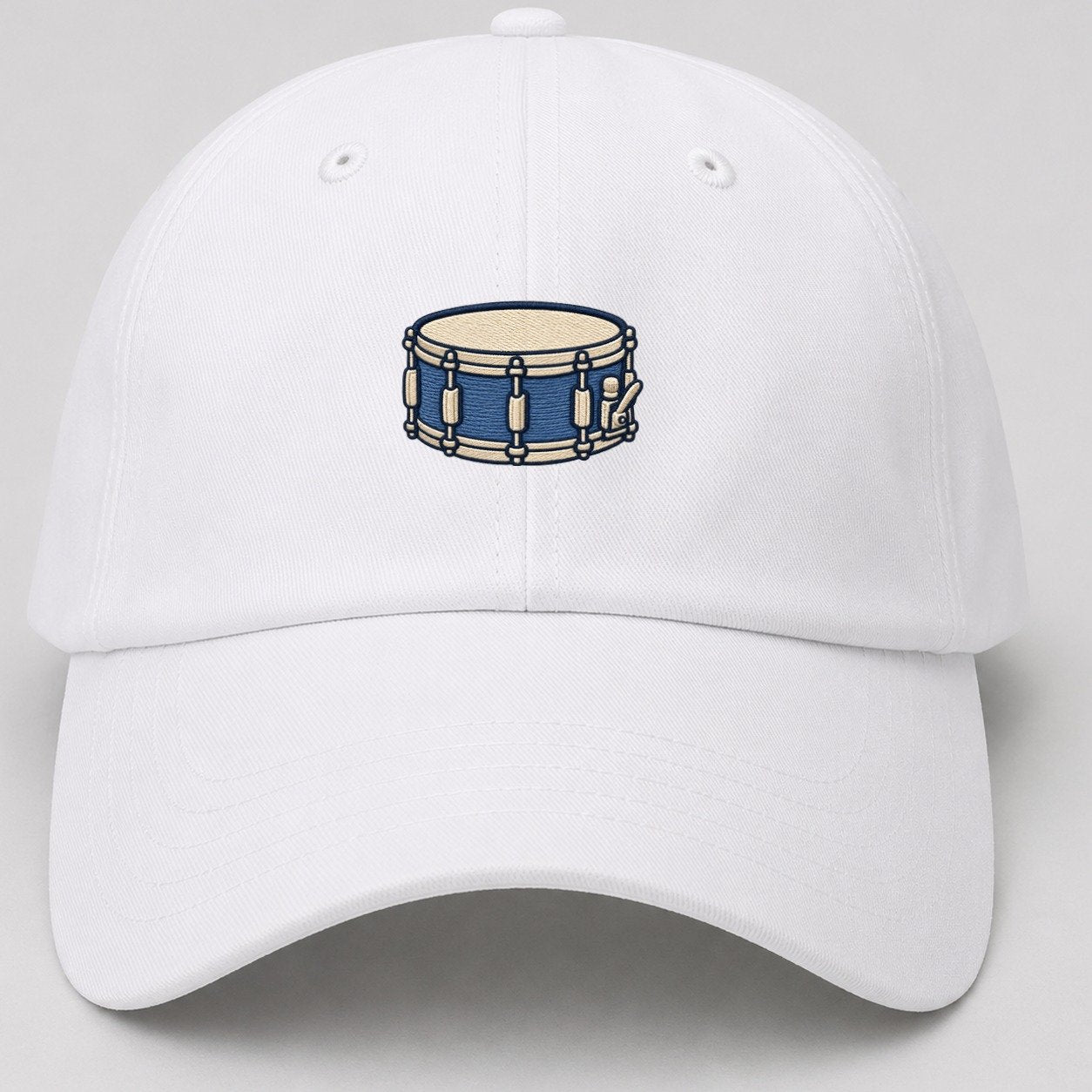 Snare Drum Tiny Solo Marks Baseball Cap – White