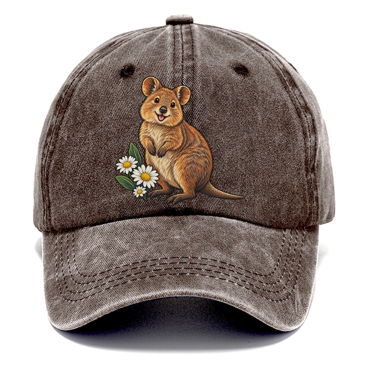 Quokka And Coastal Daisy Australia Cultural Icons Classic Cap – Brown