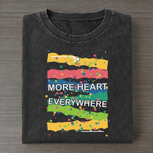 More Heart Everywhere Colorburst Uplift Vintage T-shirt – Black