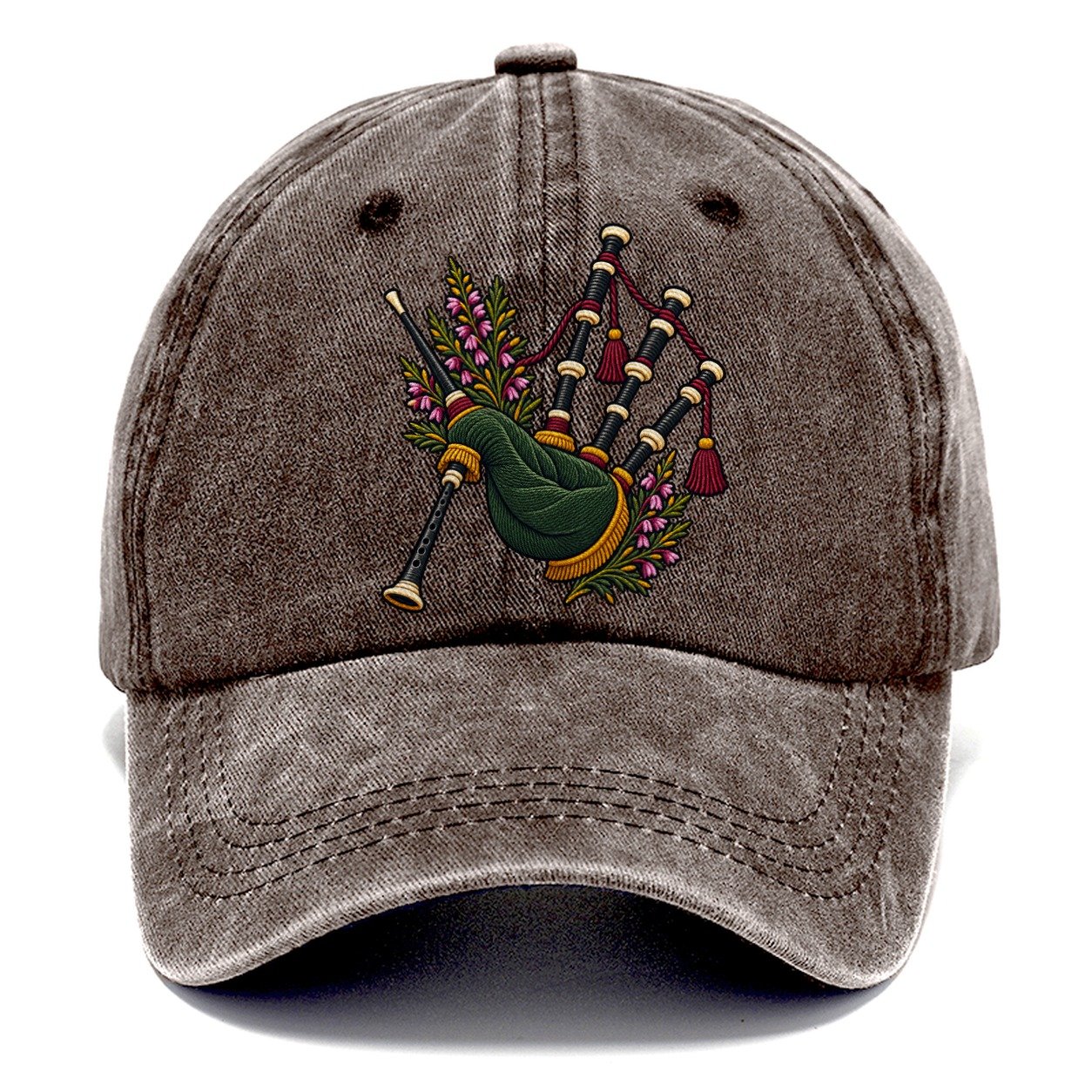Scottish Bagpipes And Heather Uk Culture Heritage Classic Cap – Brown