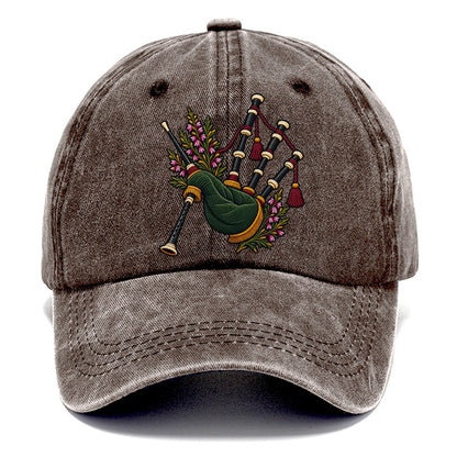 Scottish Bagpipes And Heather Uk Culture Heritage Classic Cap – Brown