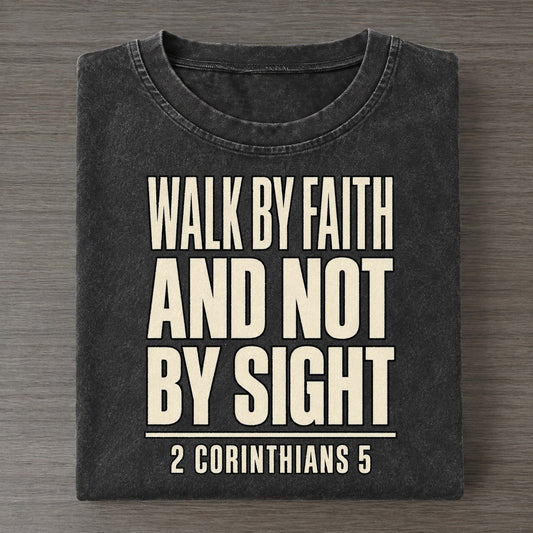 Walk By Faith And Plain Gospel Vintage T-shirt – Black