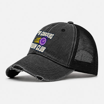Pr Chasers Run Club 90S Running Clubs Washed Trucker Hat – Black