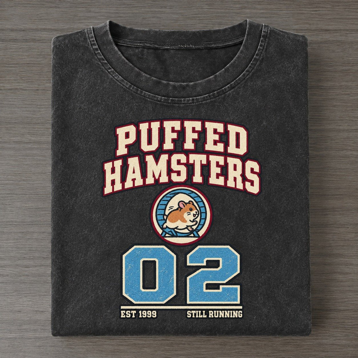 Hamster Running Sunday Nobodies Vintage T-shirt – Black