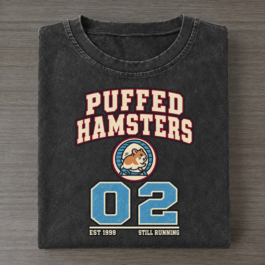 Hamster Running Sunday Nobodies Vintage T-shirt – Black