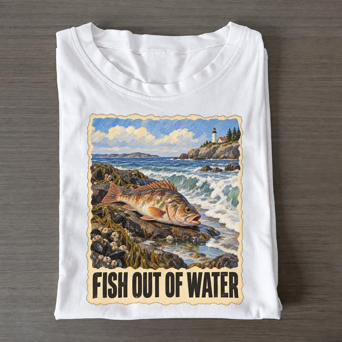 Fish Fish Out Of Water Animal Puns Vol. 2 Classic T-shirt – White