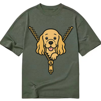 Cocker Spaniel Golden Or Buff Extremely Long Silky Ears Gent Classic T-shirt – Army Green