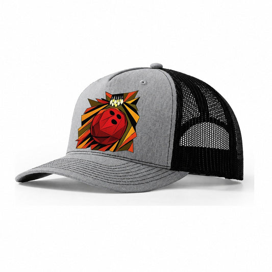 Bowling Ball Lane Roll Trucker Hat – Sport Grey Black