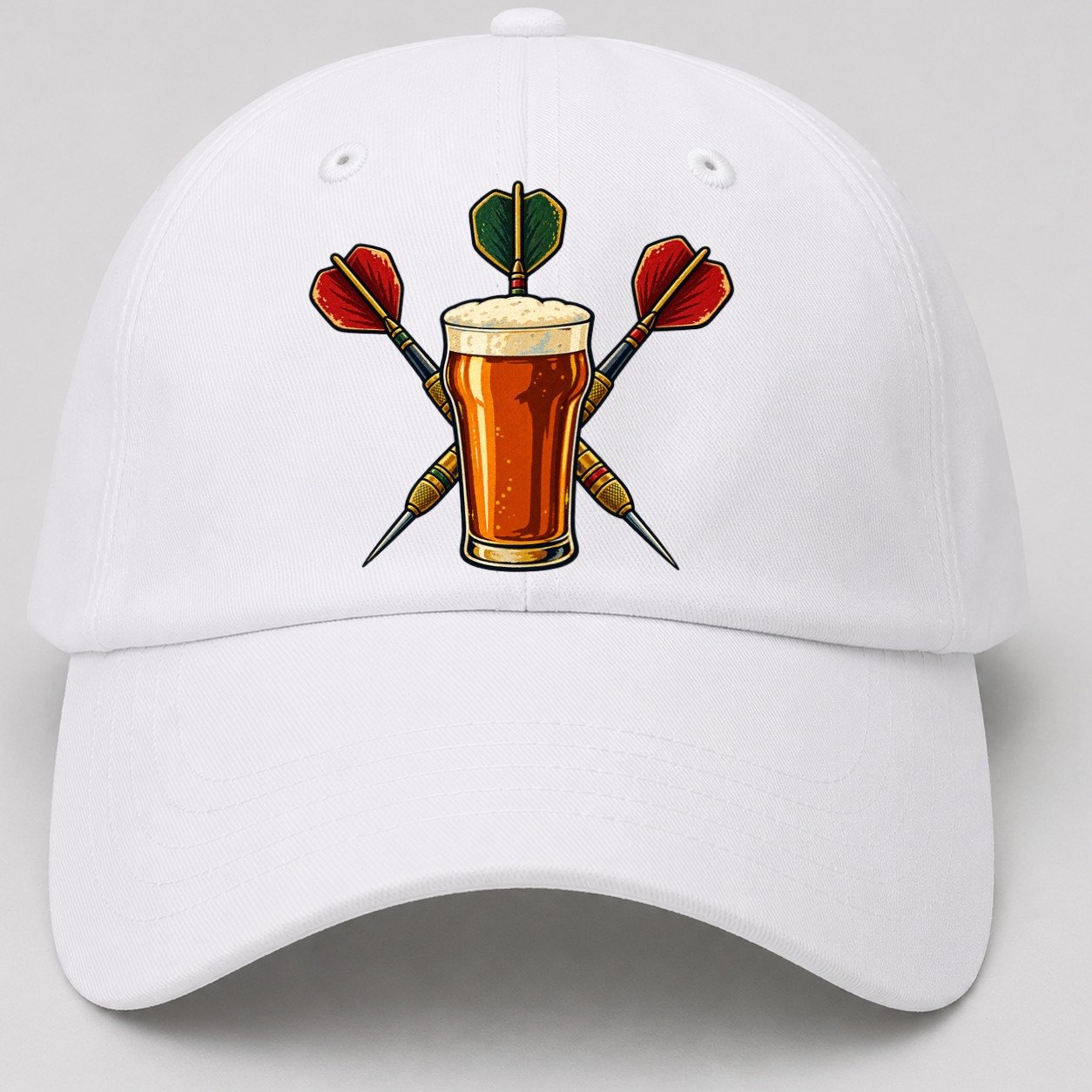 Pub Darts And Unbranded Pint Uk Culture Heritage Baseball Cap – White