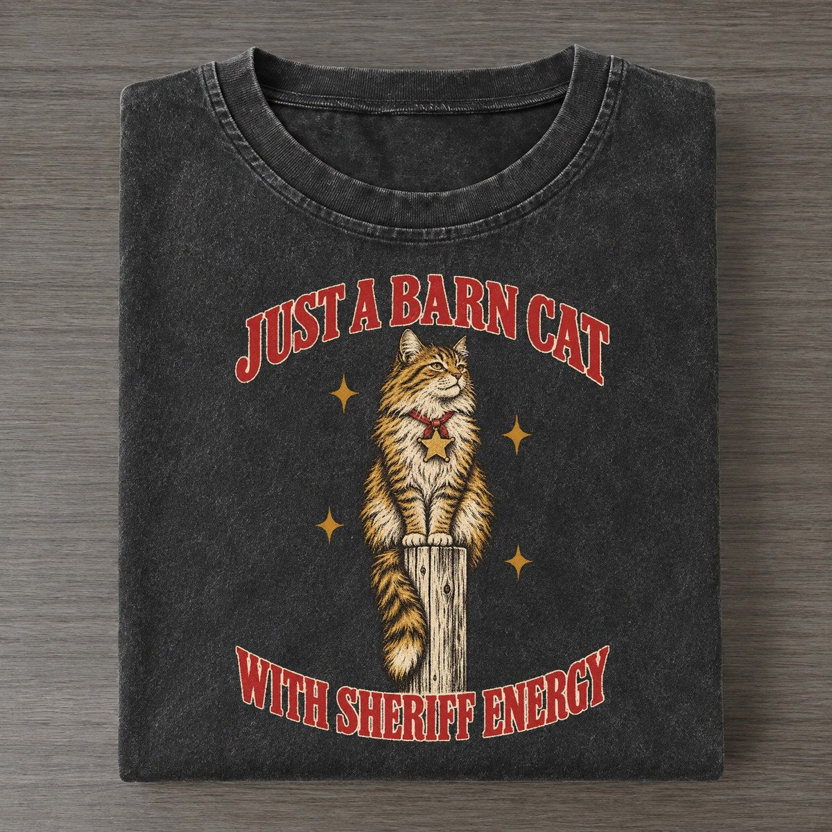 With Sheriff Energy Unhinged Affirmations Vintage T-shirt – Black