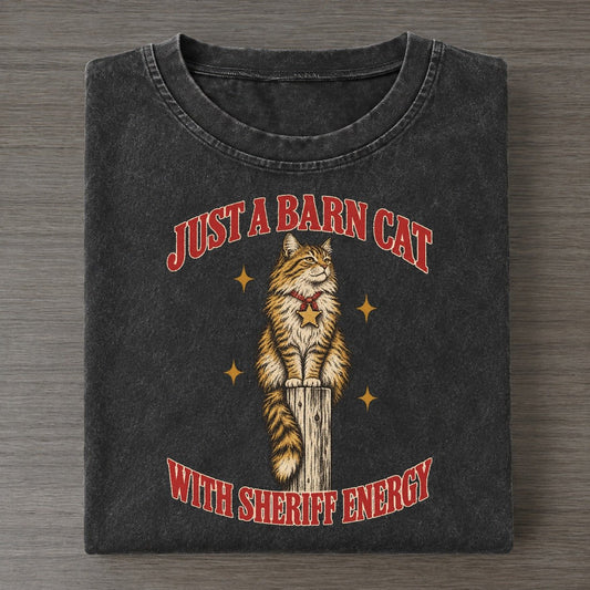 With Sheriff Energy Unhinged Affirmations Vintage T-shirt – Black