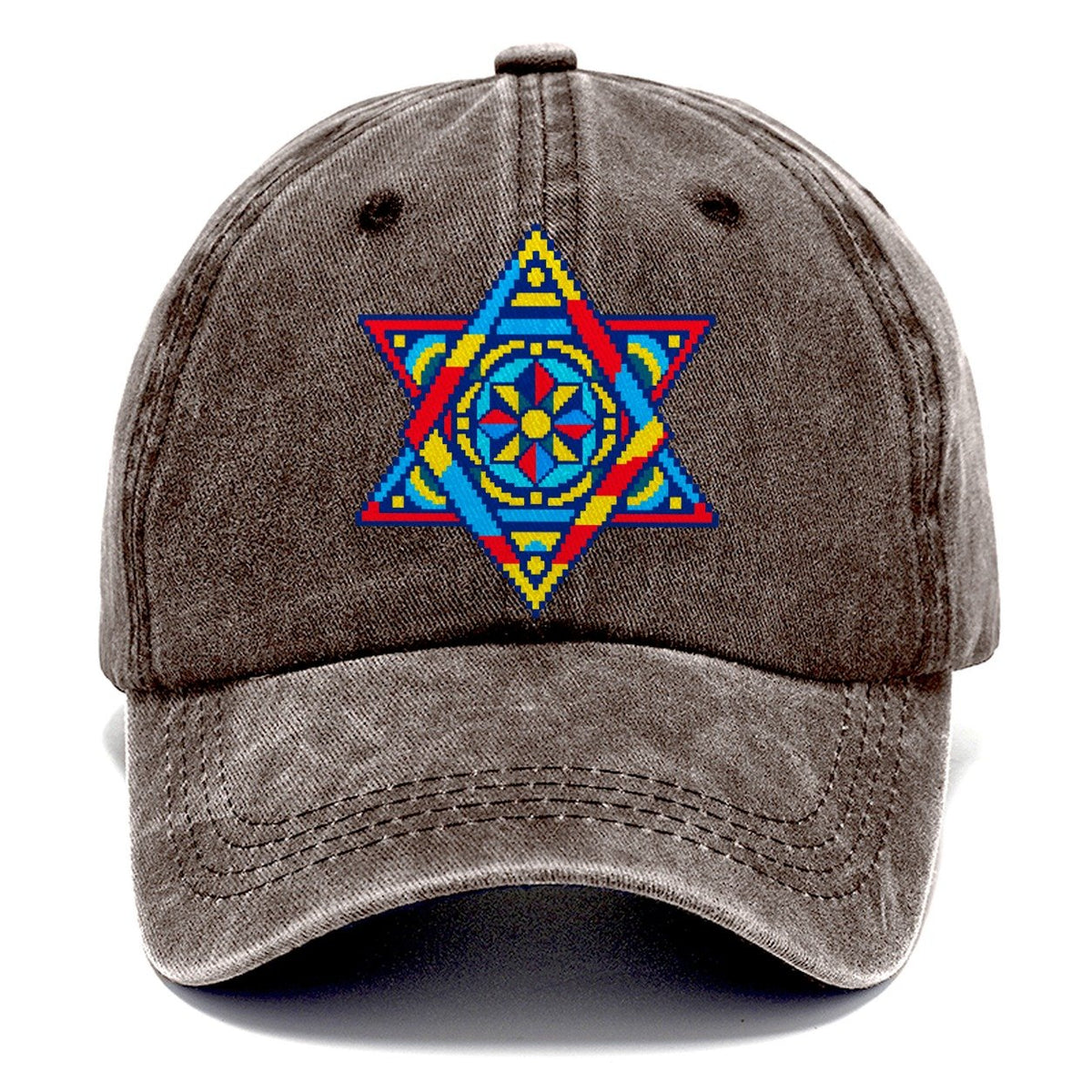 Pixel Art Star of David Classic Cap – Brown