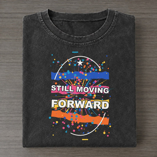 Still Moving Forward Colorburst Uplift Vintage T-shirt – Black