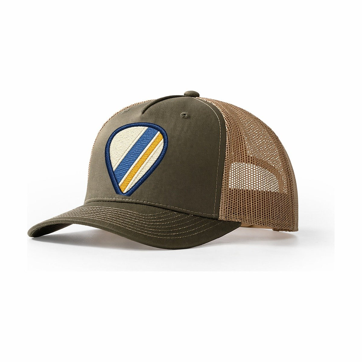 Guitar Pick Tiny Solo Marks Trucker Hat – Olive Khaki