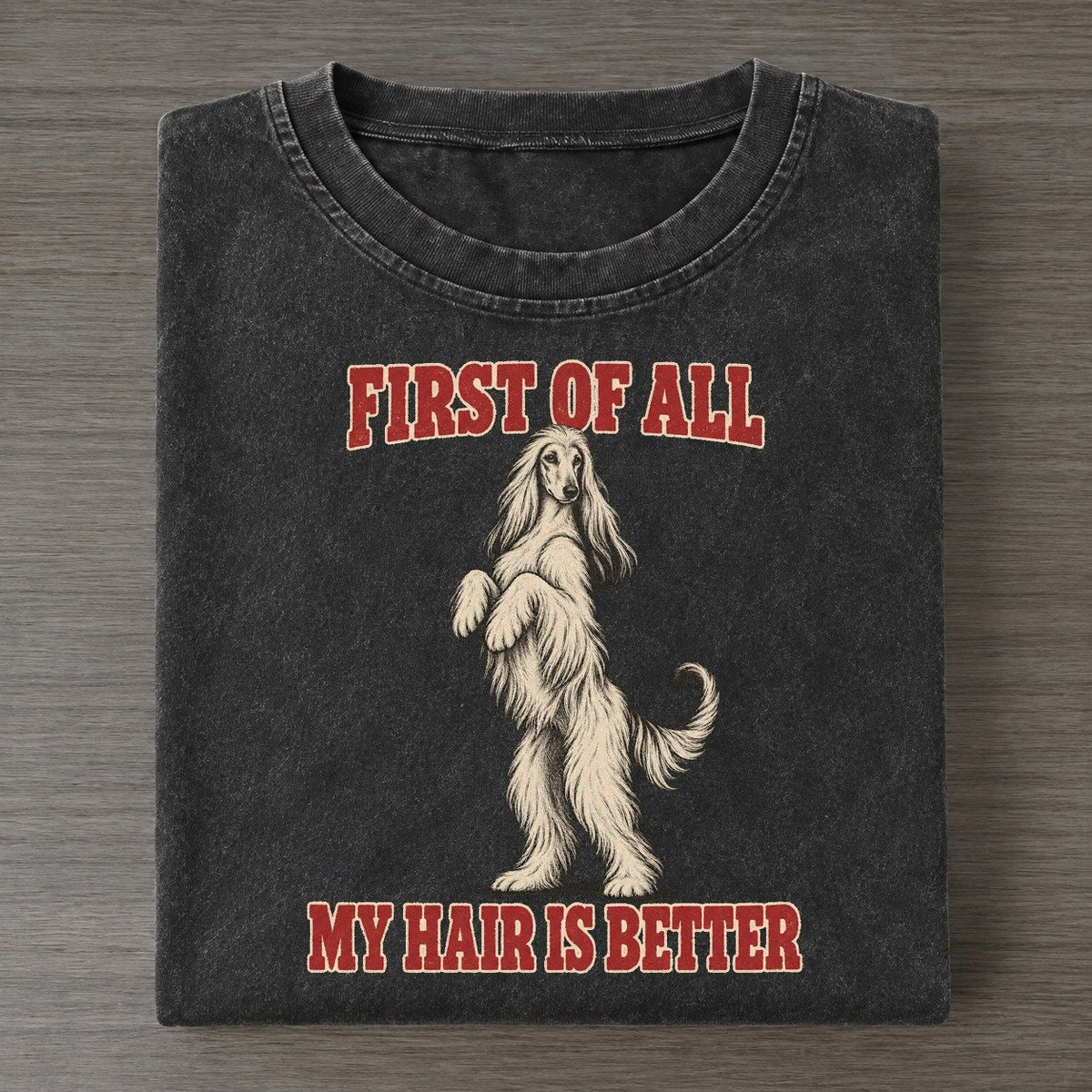 Afghan Hound Dog Declarations Vintage T-shirt – Black
